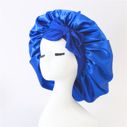 Nouveau Bonnet de soie pour femmes endormies en satin Bonnet de nuit Bonnet de sommeil écharpe pour cheveux bouclés avec bande de cravate pour cheveux bouclés